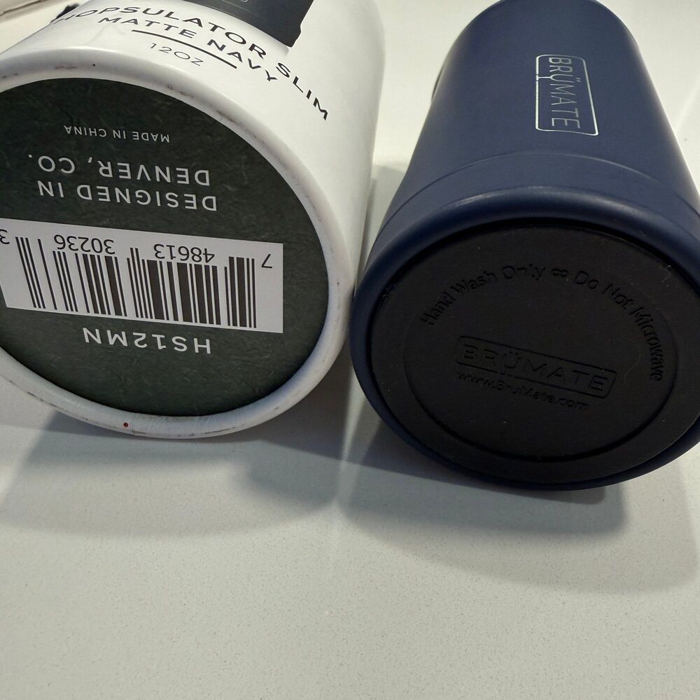 Brumate Hopsulator Slim Can Cooler Tumbler 12 oz Drink Holder Matte Navy Blue - Picture 4 of 6
